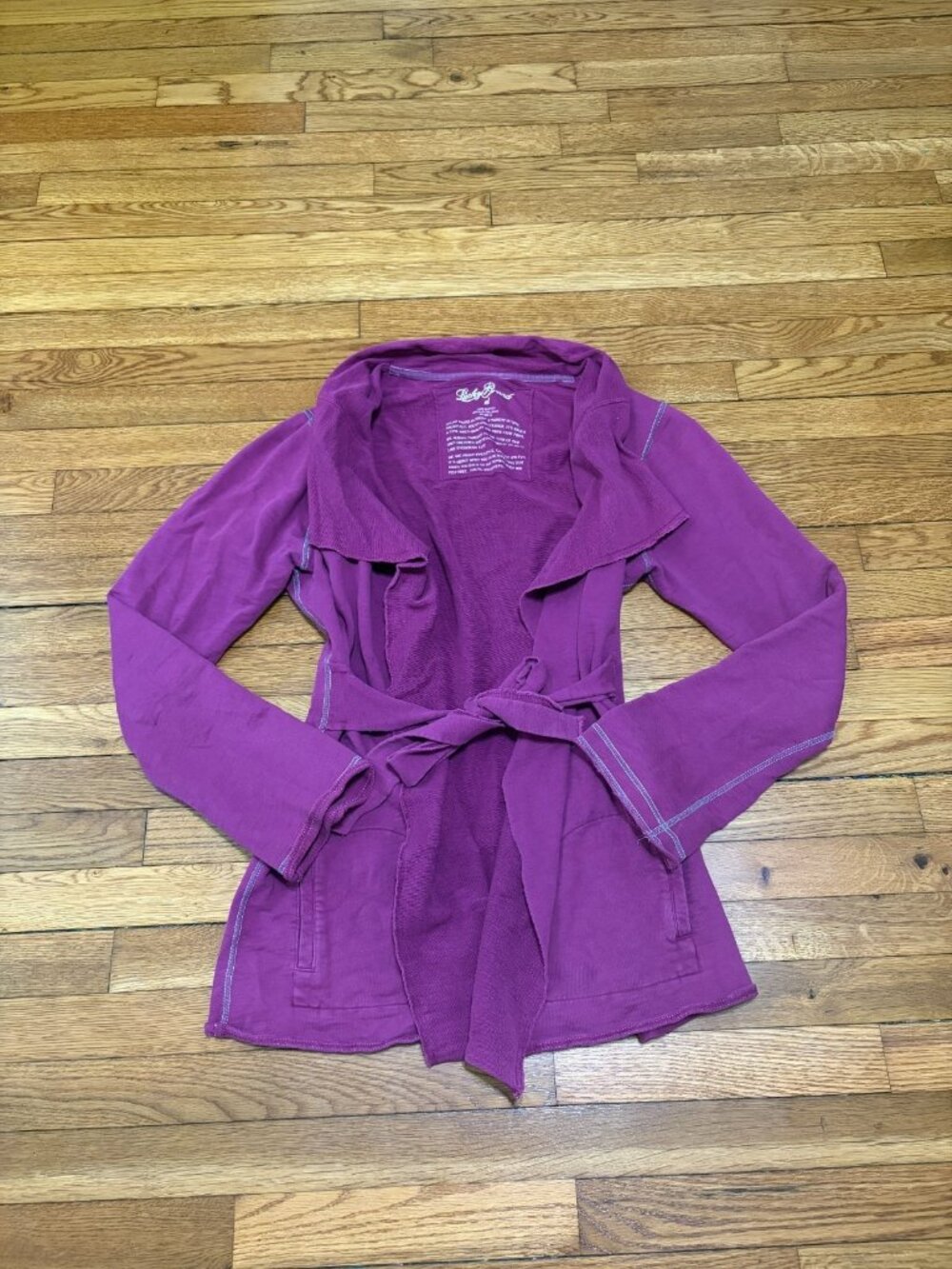 Lucky Brand Wrap Cardigan Sweater Purple Women's Size XL 100% Cotton